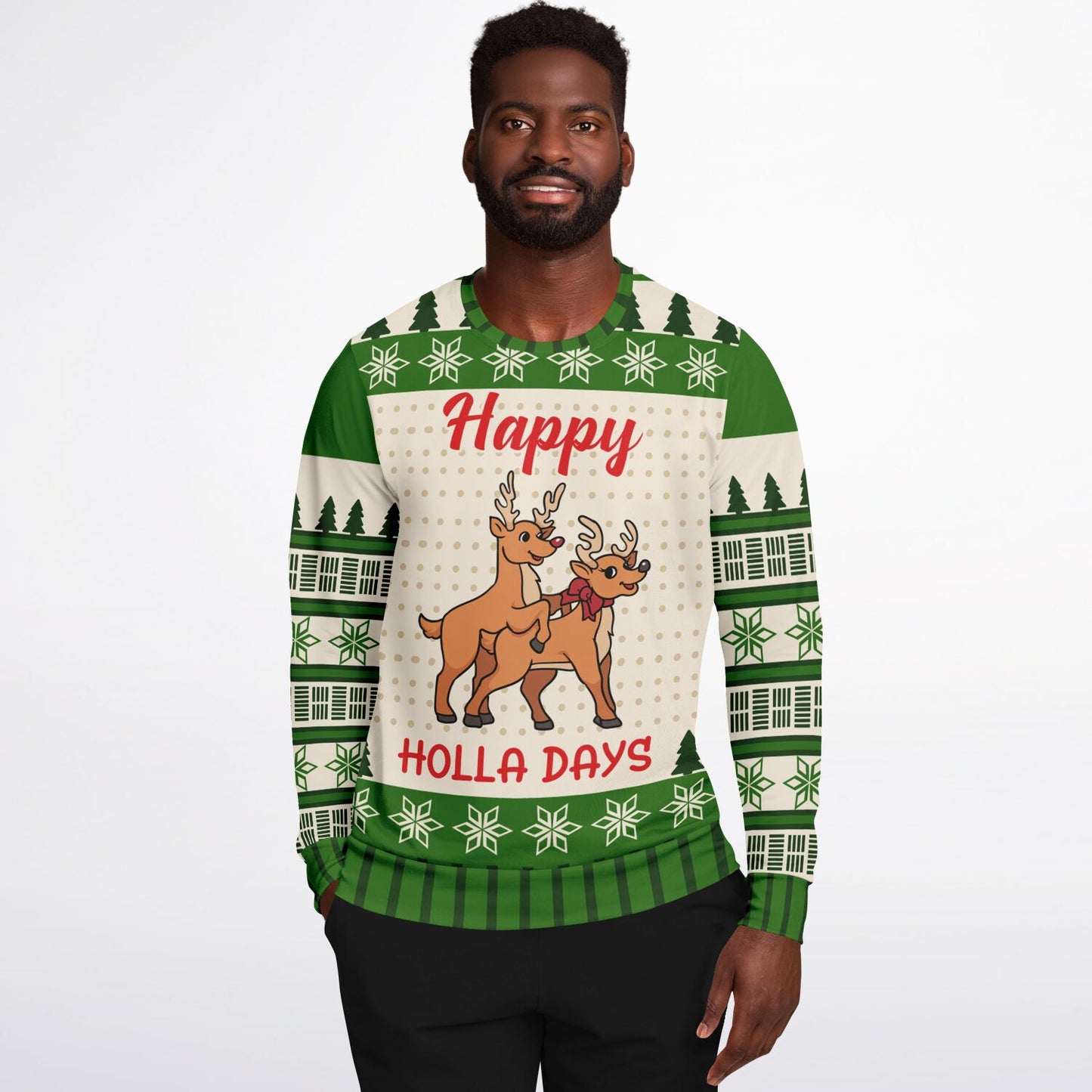 Happy Holla Days Reindeer Christmas Sweatshirt