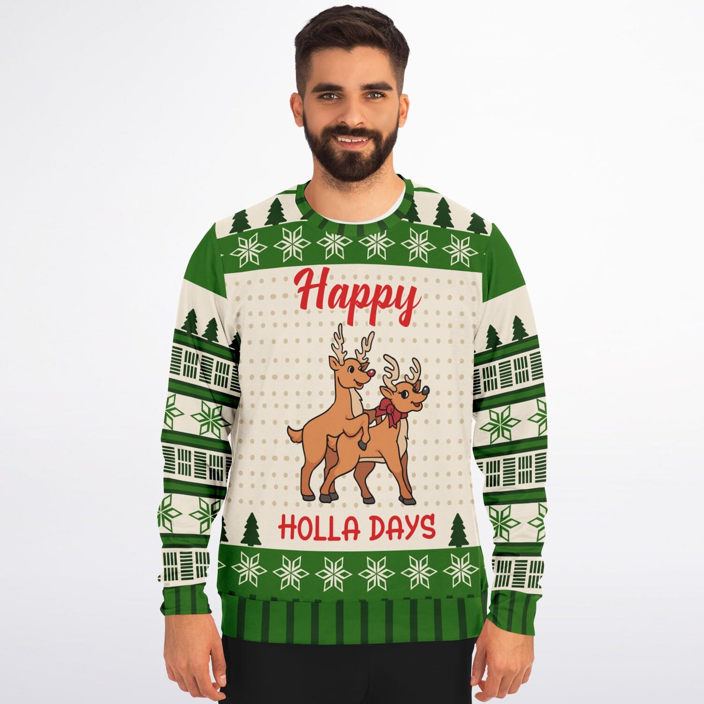 Happy Holla Days Reindeer Christmas Sweatshirt