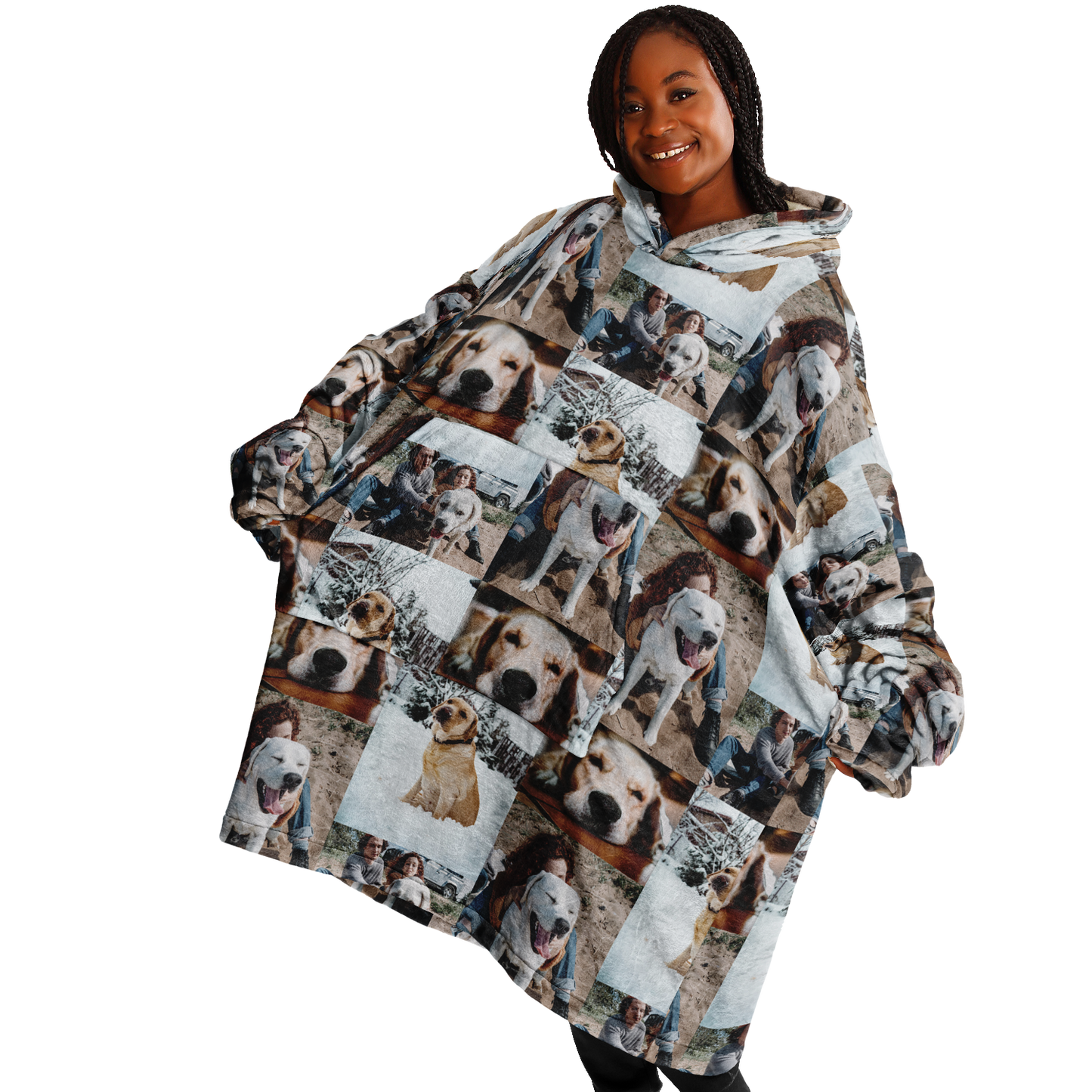 Customizable Photo Hoodie Blanket, Photo Collage Gifts for him or her, Family and Friends & Pets Custom Gifts, Special Memory Keepsake for Wedding, Birthday