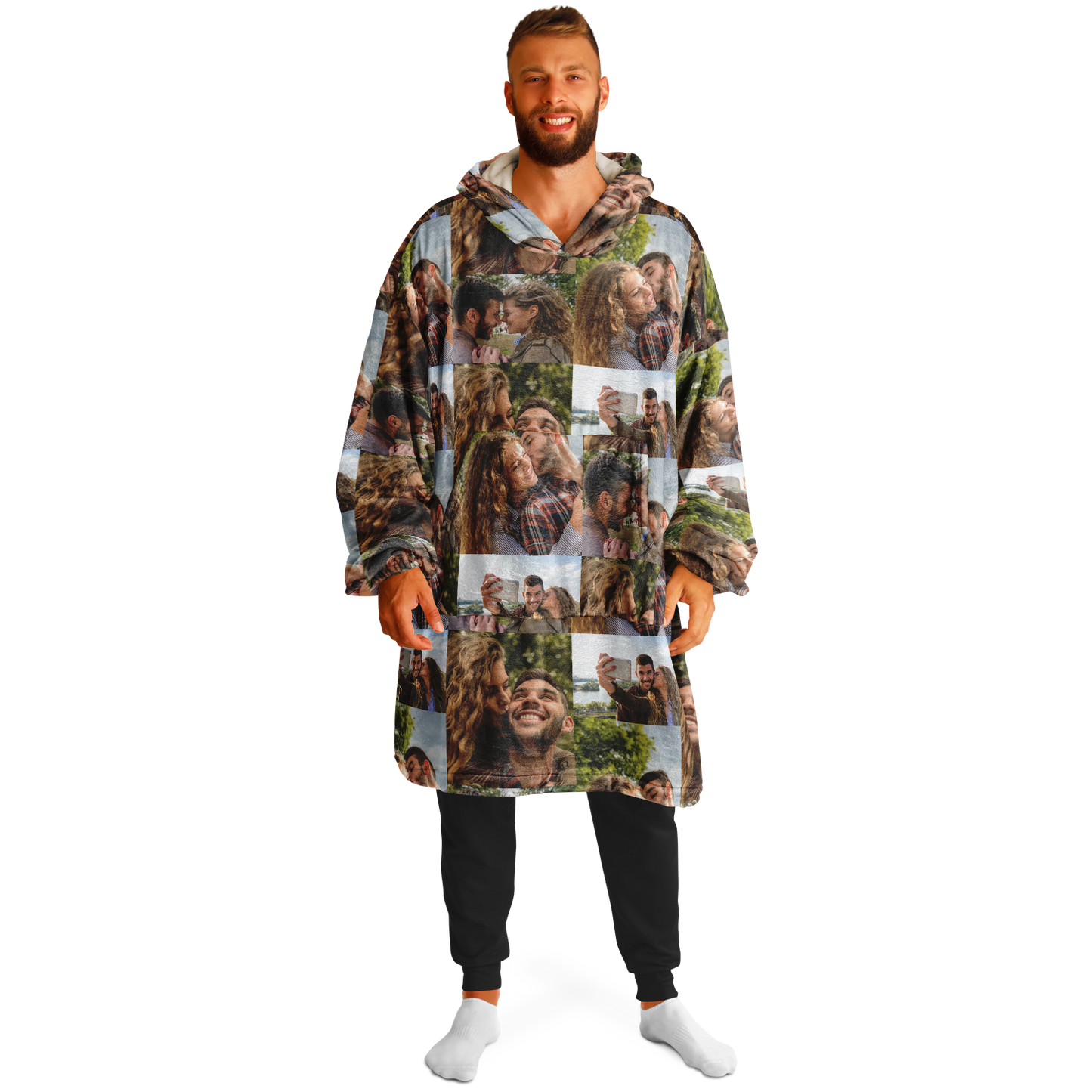 Custom Photo Upload Couples Blanket Hoodie, Custom Couples Gift, Valentine's Day Hoodie, Engagements, Anniversaries, Bachelorette's