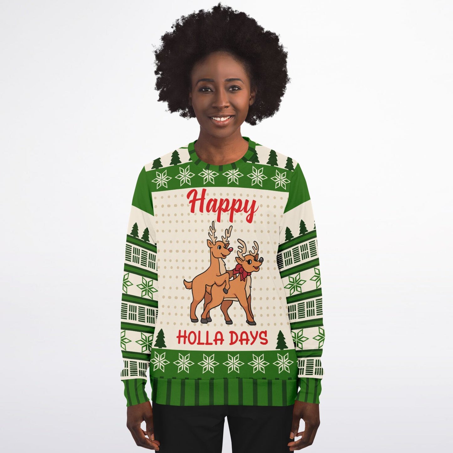 Happy Holla Days Reindeer Christmas Sweatshirt