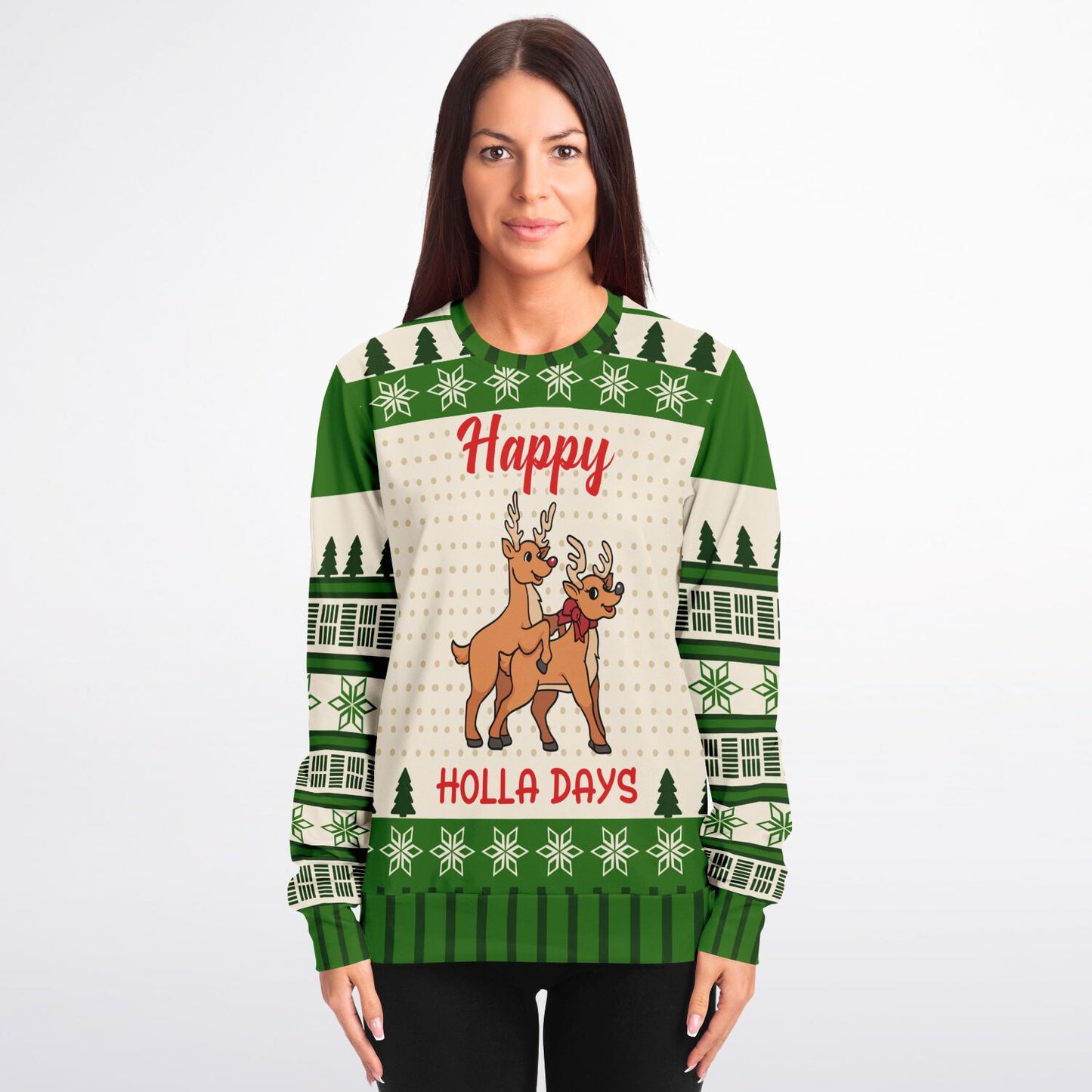 Happy Holla Days Reindeer Christmas Sweatshirt