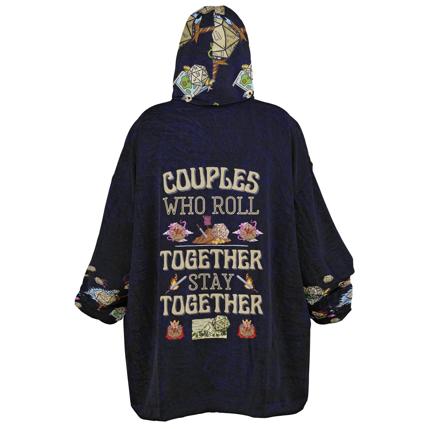 Couples Who Roll Together Stay Together All Over Print Super Hoodie Hooded Blanket - chaosandthunder