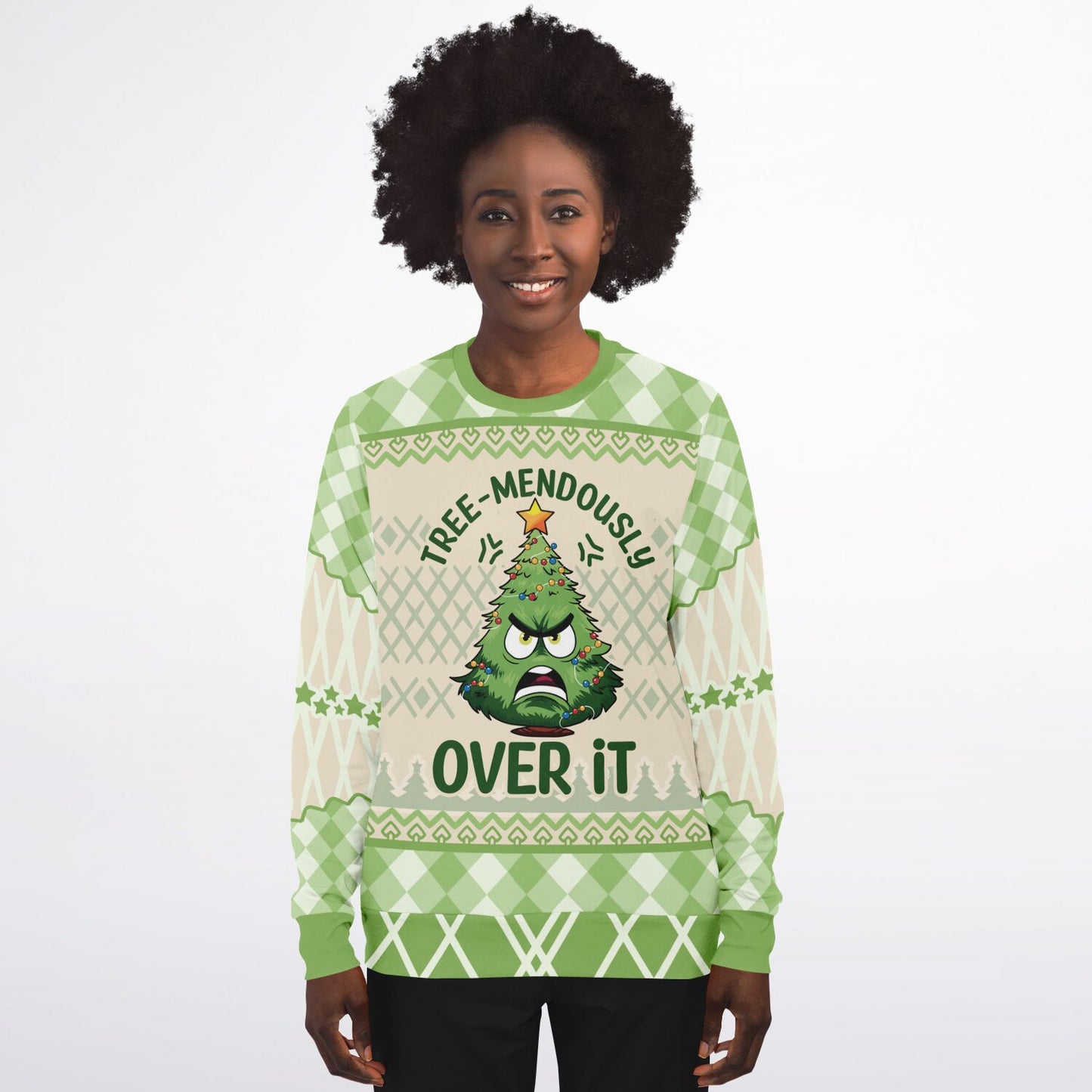 Tree-mendously Over It - Funny Holiday Sweatshirt