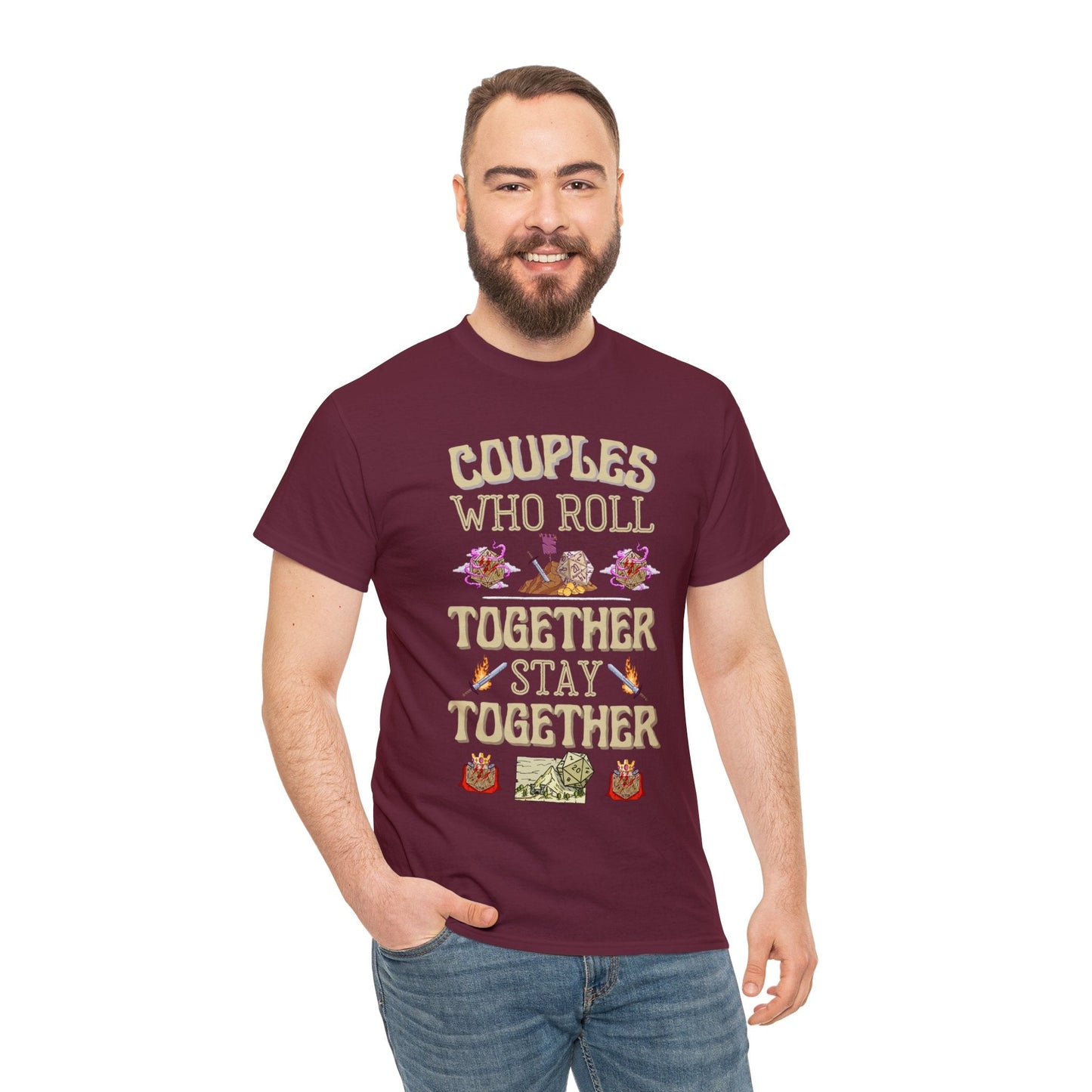 DND Shirt Couples Who Roll Together, Stay Together Funny DND Gift for Christmas - chaosandthunder