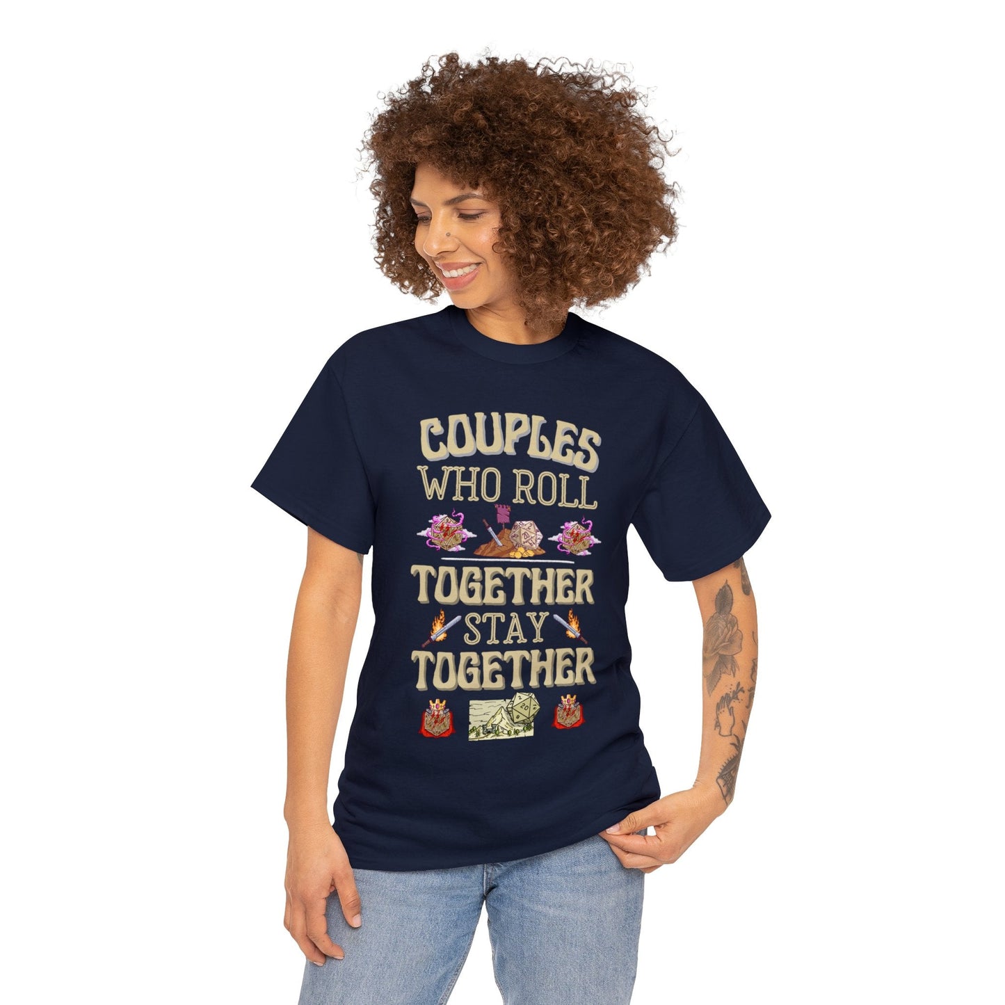 DND Shirt Couples Who Roll Together, Stay Together Funny DND Gift for Christmas - chaosandthunder