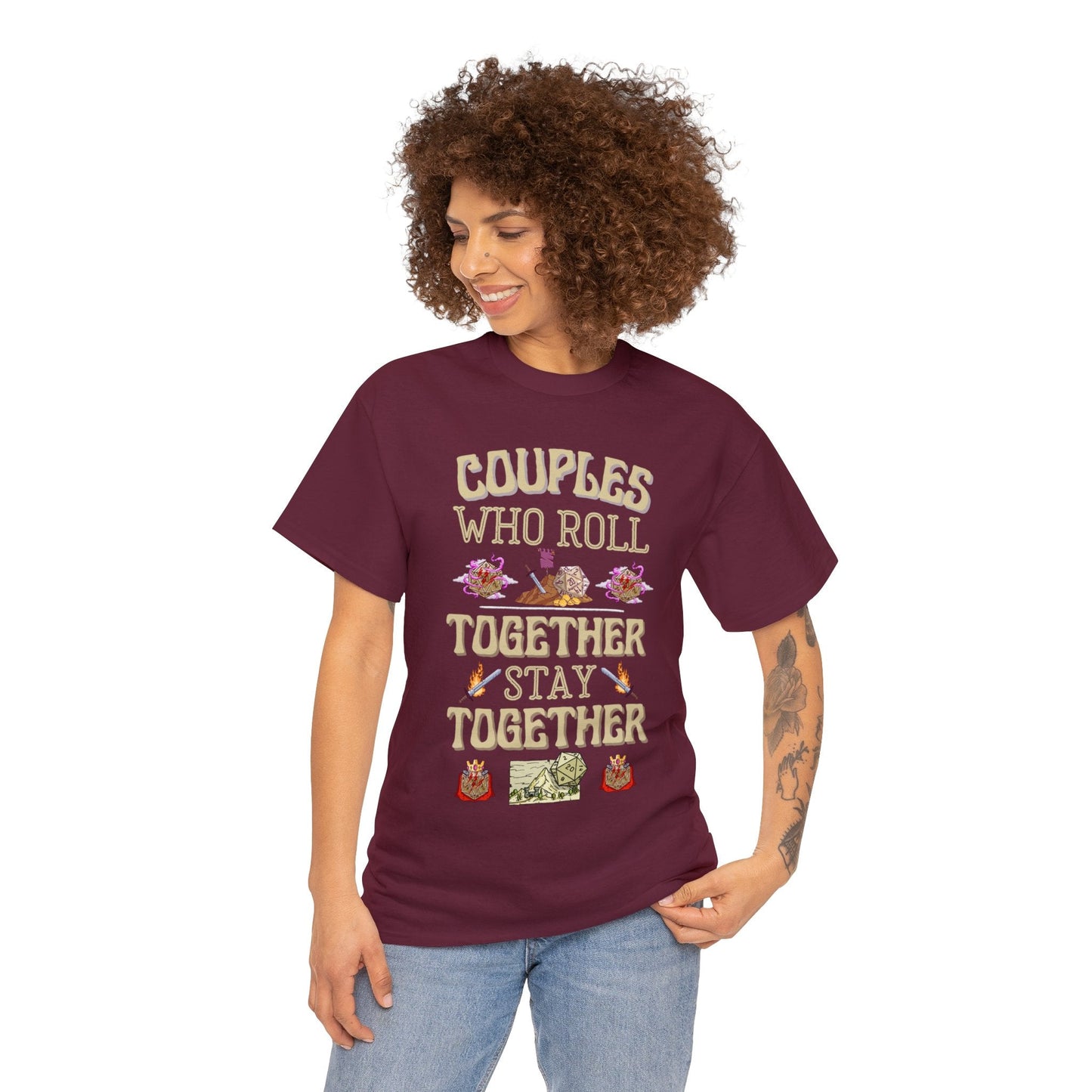 DND Shirt Couples Who Roll Together, Stay Together Funny DND Gift for Christmas - chaosandthunder