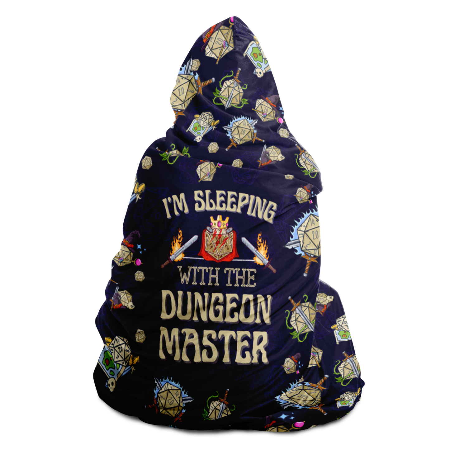 DND Hooded Blanket - I'm Sleeping with the Dungeon Master Funny DM Gift