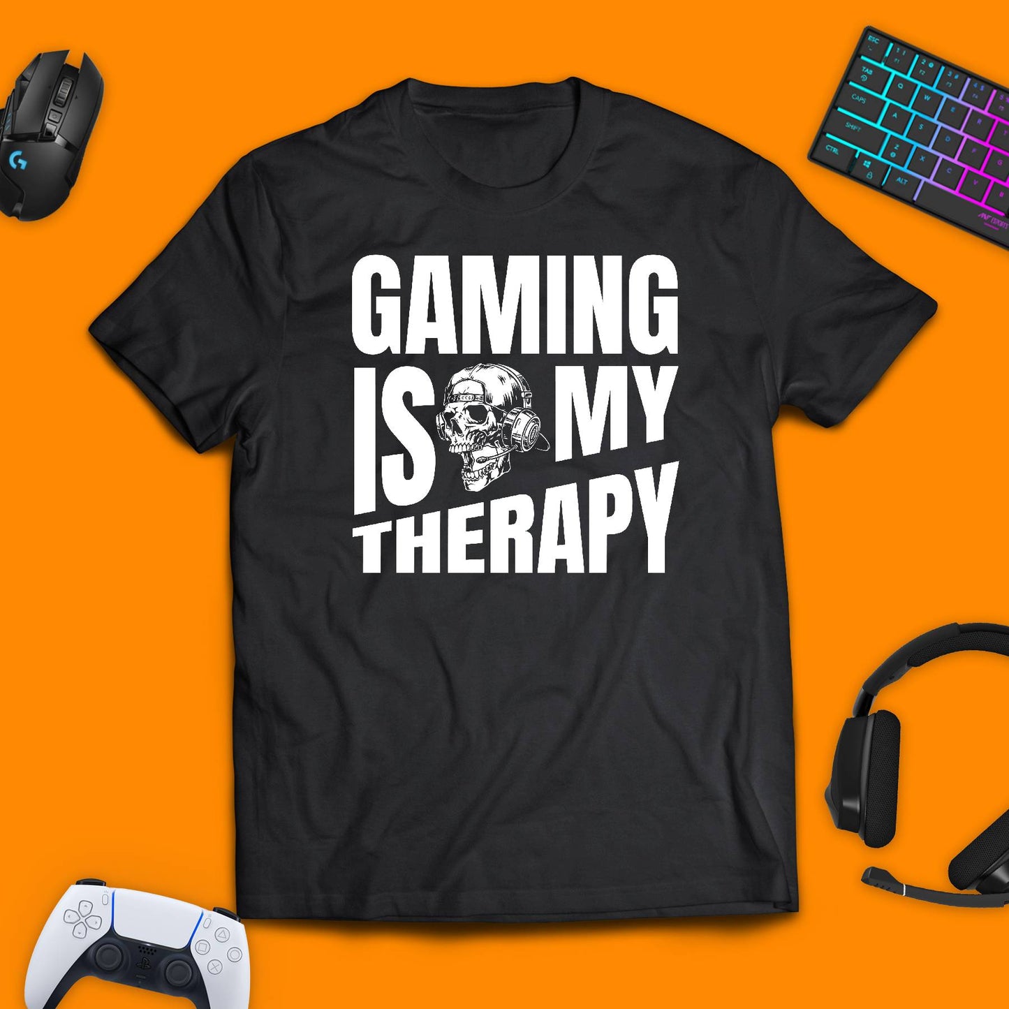 Gaming Is My Therapy T - shirt - chaosandthunder