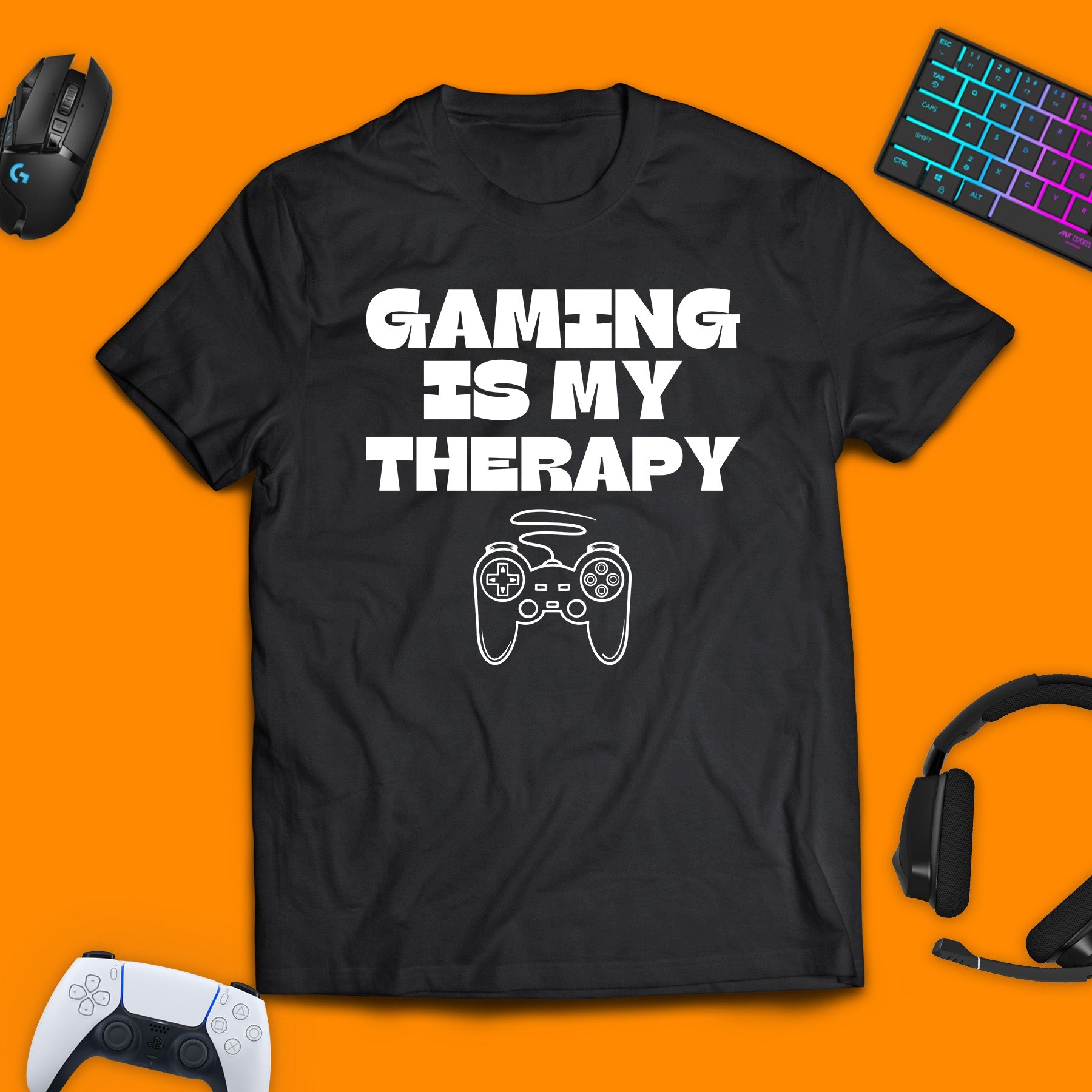 Gaming is My Therapy T - Shirt - chaosandthunder