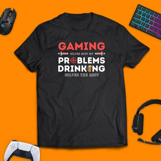 Gaming Solves Most My Problems T - Shirt - chaosandthunder