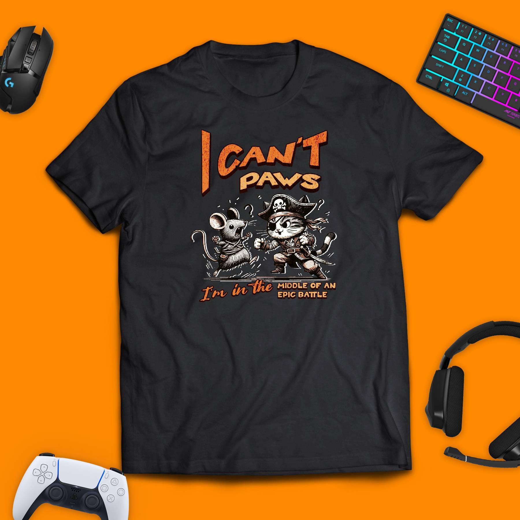 I Can't Paws, I'm In The Middle of an Epic Battle T - shirt - chaosandthunder