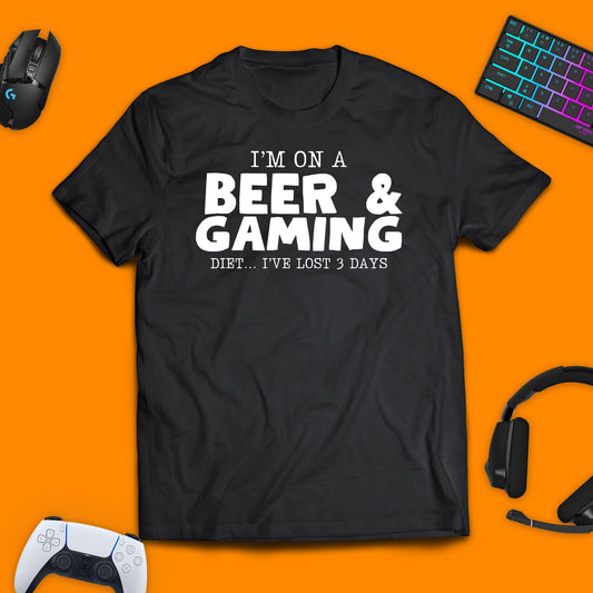 I'm on a Beer & Gaming Diet T - shirt - chaosandthunder